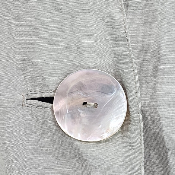 SuZen Vintage Women's Linen Blend Button Front Cropped Top - S - Picture 6 of 9